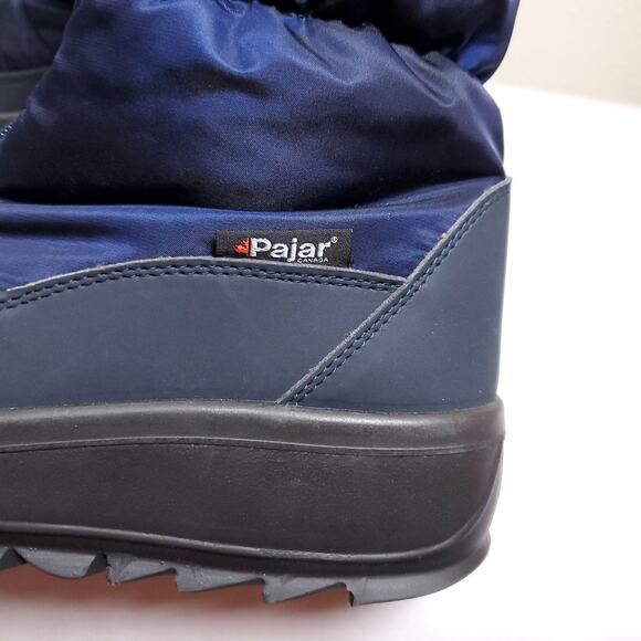 NWT PAJAR Navy Puffer Faux Fur Waterproof Insulated Tall Snow Boots Sz 10 - Picture 8 of 16